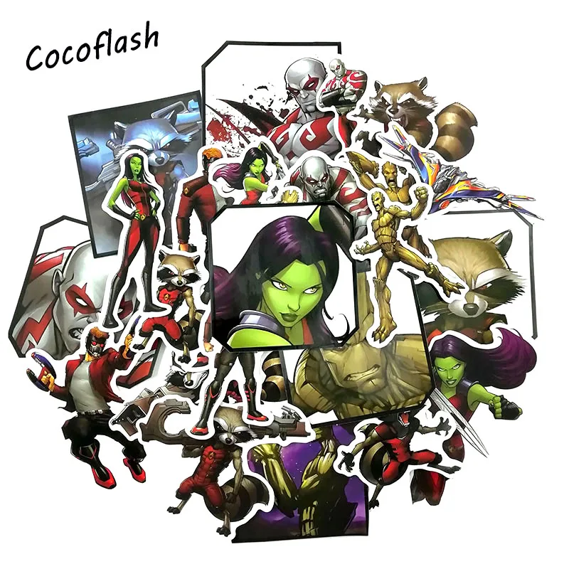 24pcs/set  Marvel Guardians Of The Galaxy Sticker For Notebook PC Skateboard Bicycle Motorcycle DIY Waterproof Sticker