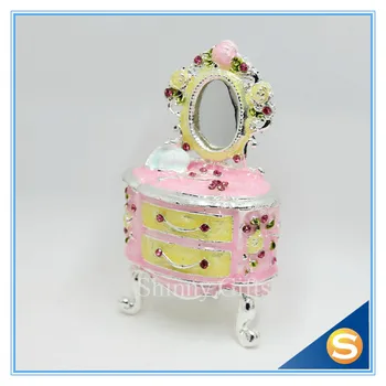 

Ladies Favor Makeup Desk with Mirror Home Decorative Box Jewelry Gift Box Free Shipping