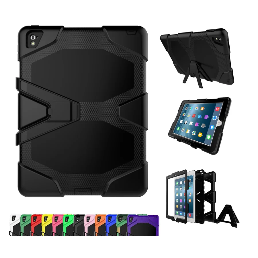 

For Apple iPad Pro 12.9 inch 2015 RUGGED MILITARY Heavy DUTY WITH STAND ShockProof Dirt Proof Armor Rubber Hybrid Case Cover