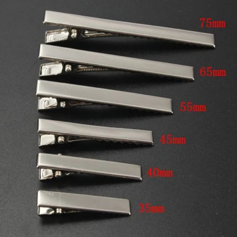 50pcs Metal Hair Alligator Clips 35mm/40mm/45mm/55mm/65mm/75mm For Hair Style Tools Accessories
