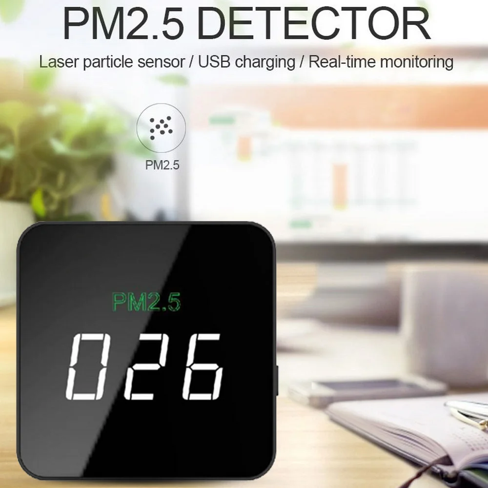 

Laser Tester Pm2.5 Detector Air Quality Portable Smart Monitor Usb Charging Low Noise Gas Analyzers Measurement Instruments