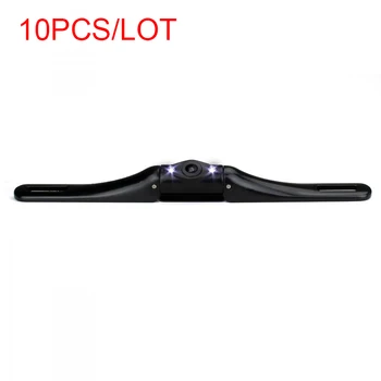 

10 Pcs Car Backup Camera Durable Metal Chrome Silver LED Night Vision License Plate Mount Style - Easy Installation, Waterproof