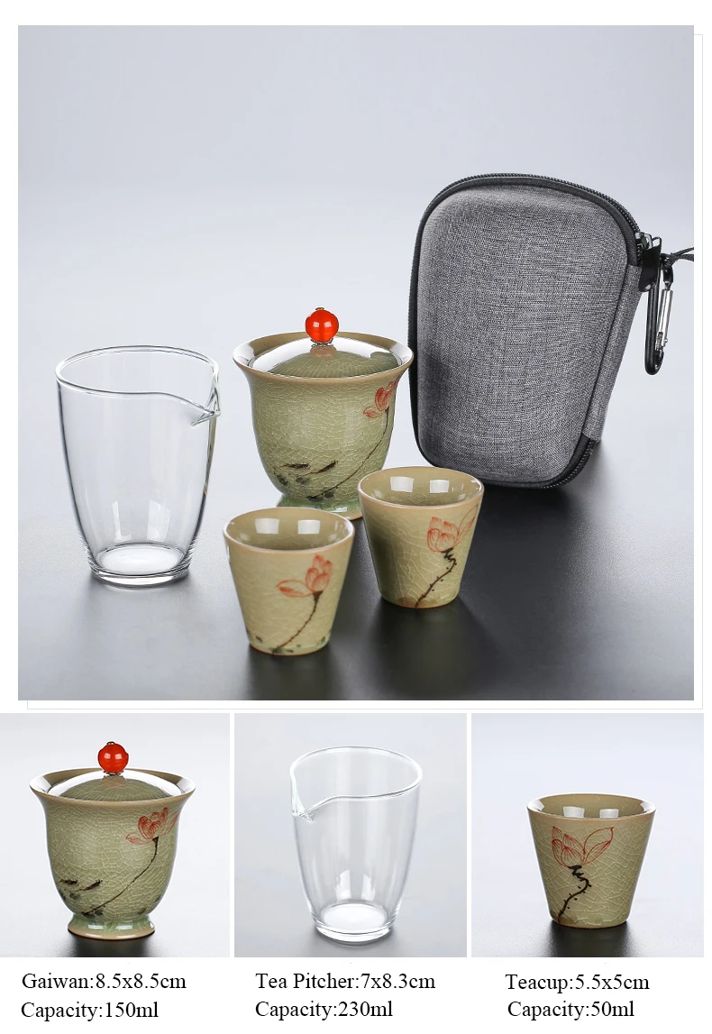 TANGPIN керамический чайник gaiwan чайные чашки Портативный чайный набор для путешествия с дорожная сумка