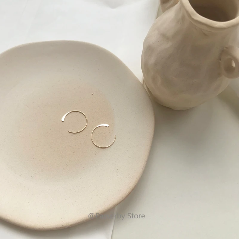 

Handmade Minimalism Simple Style 14KGF Gold Filled Circle Earrings Unisex18mm Colorfast Hoop Earrings Jewelry 1 Pair