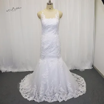 

New Arrival Beach Mermaid Wedding Dresses 2017 Lace Wedding Gowns Women Tank Tulle China Bride Dress Vestido de Noiva Sereia