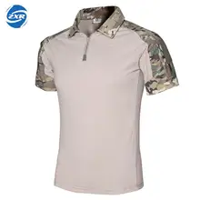 Новая летняя камуфляжная тактическая футболка для мужчин на открытом воздухе охотничьи футболки с коротким рукавом и воротником Coolmax мужские футболки