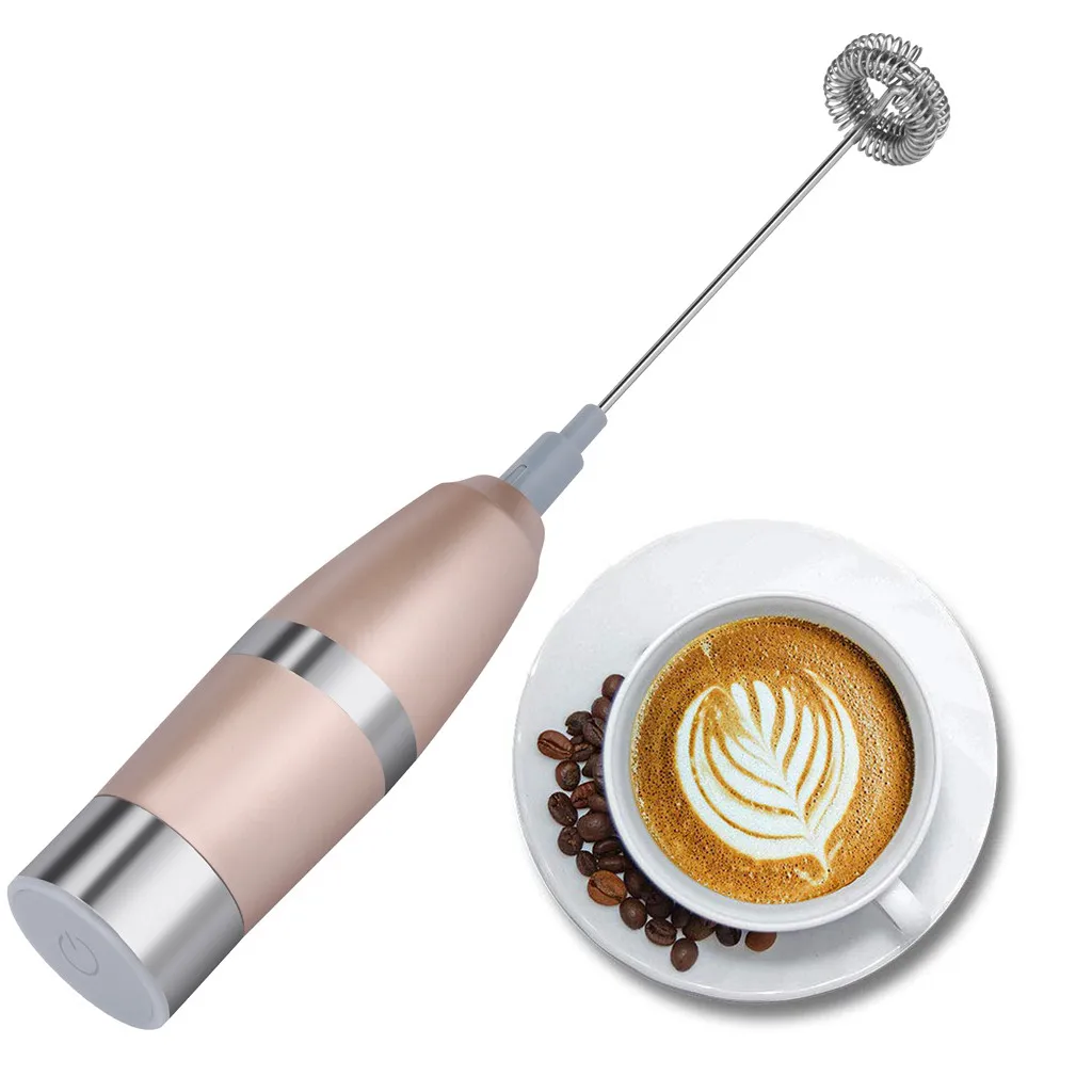 Durable Stainless Steel Drink Double Spiral Whisk Drinks Milk Frother Foamer Whisk Mixer Stirrer Egg Mini Handle Cooking Tools