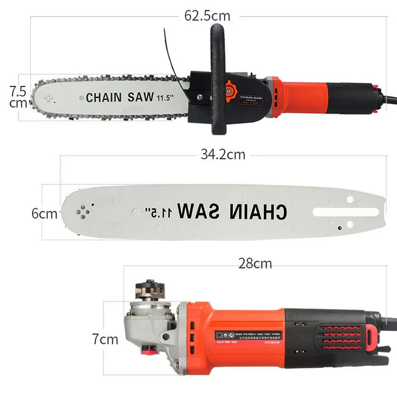 Drillpro обновление 11,5 дюймов кронштейн для цепной пилы изменен 100 125 150 Угловая шлифовальная машина M10/M14 в цепную пилу деревообрабатывающий инструмент