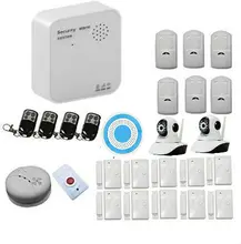 Casa WiFi GSM GPRS Sistema de Alarma de Seguridad Sistema de Alarma Controlado por IOS Android APP Cloud Strobe Siren 2 unids Cámara IP inalámbrica