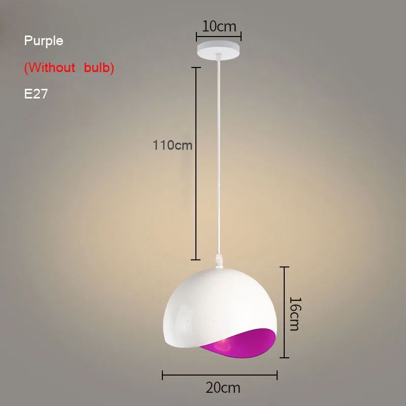 Современный подвесной светильник s скандинавский светильник подвесной Лофт дизайн столовая веревка промышленный кухонный светильник закрепленный светильник для дома - Цвет корпуса: Фиолетовый