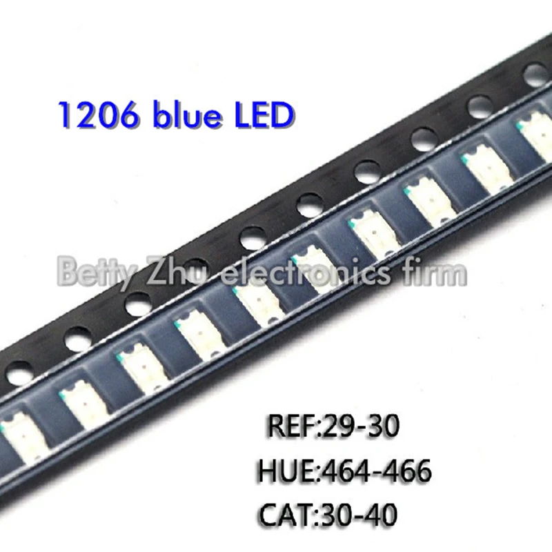 

3000PCS/LOT 1206 blue SMD LED bright blue light-emitting diodes 3216