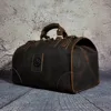 Men Genuine Leather Large Capacity Vintage Design Duffle Bag Male Fashion Travel Handbag Luggage Bag Suitcase Tote Bag 8151-b ► Photo 3/5