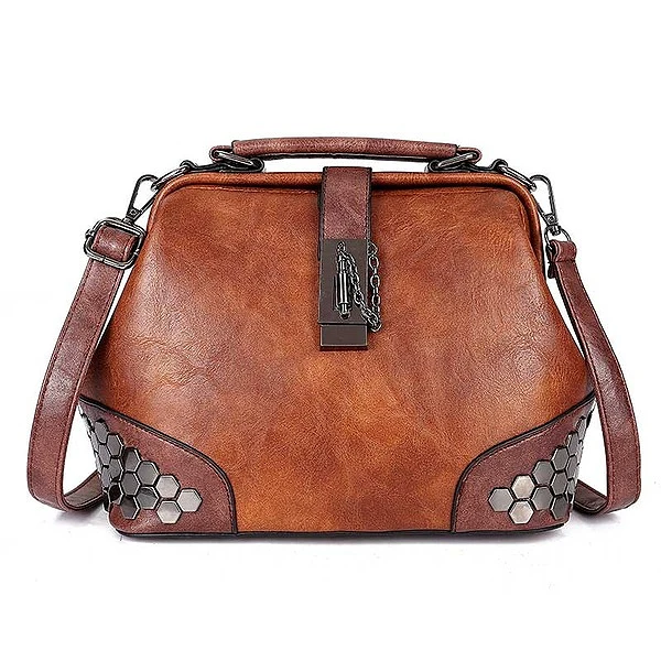

Fashion Ladies Portable Diagonal Totes Shoulder Bag Designer Pu Leather Sequins Bag Shell Handbag Brown