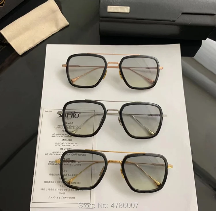 Iron Man Tony Stark Sunglasses Square Sunglasses Men Spider Man Edith Glasses Retro Robert Downey JR Tom with Original box