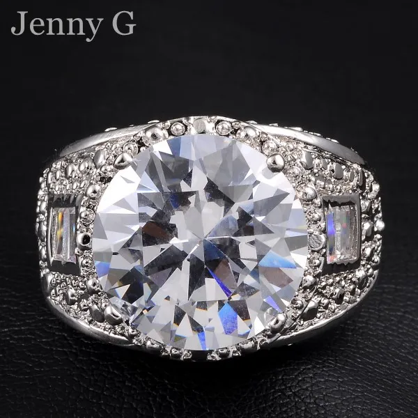 Jenny G Jewelry Size 9, 10,11 Big Round Simulated Diamond White ...