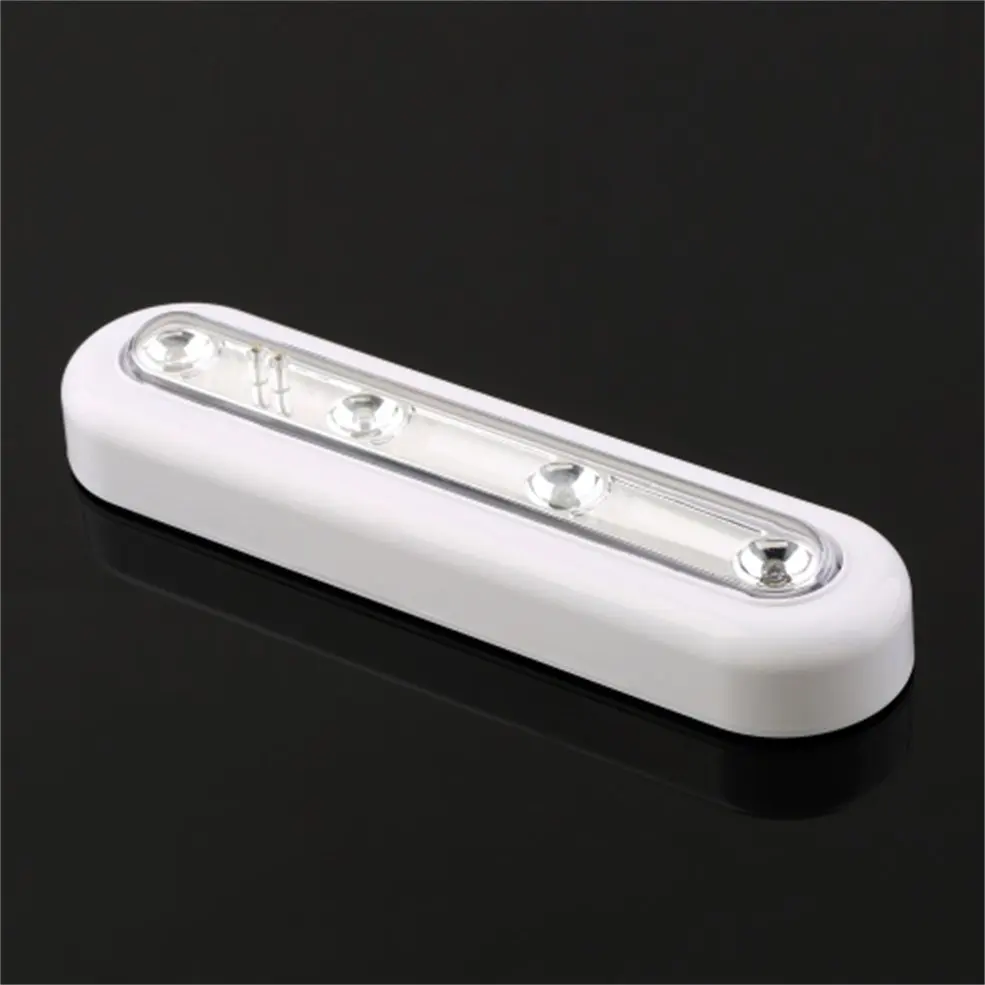 

10 pcs 4-LED Under Cabinet Swivel Push Tap Touch Stick On Light Lamps Self-Stick
