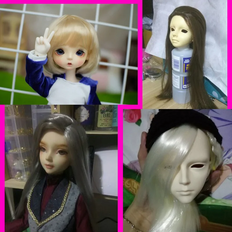 15 см x 100 см кукольный парик Подходит для 1/3 1/4 1/6 BJD кукла DIY Волосы коричневый лен кофе черный коричневый молочный Шелковый парик