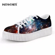 INSTANTARTS/винтажная женская обувь на плоской платформе с принтом «Галактика»; удобная обувь для отдыха, визуально увеличивающая рост; женская обувь на плоской подошве