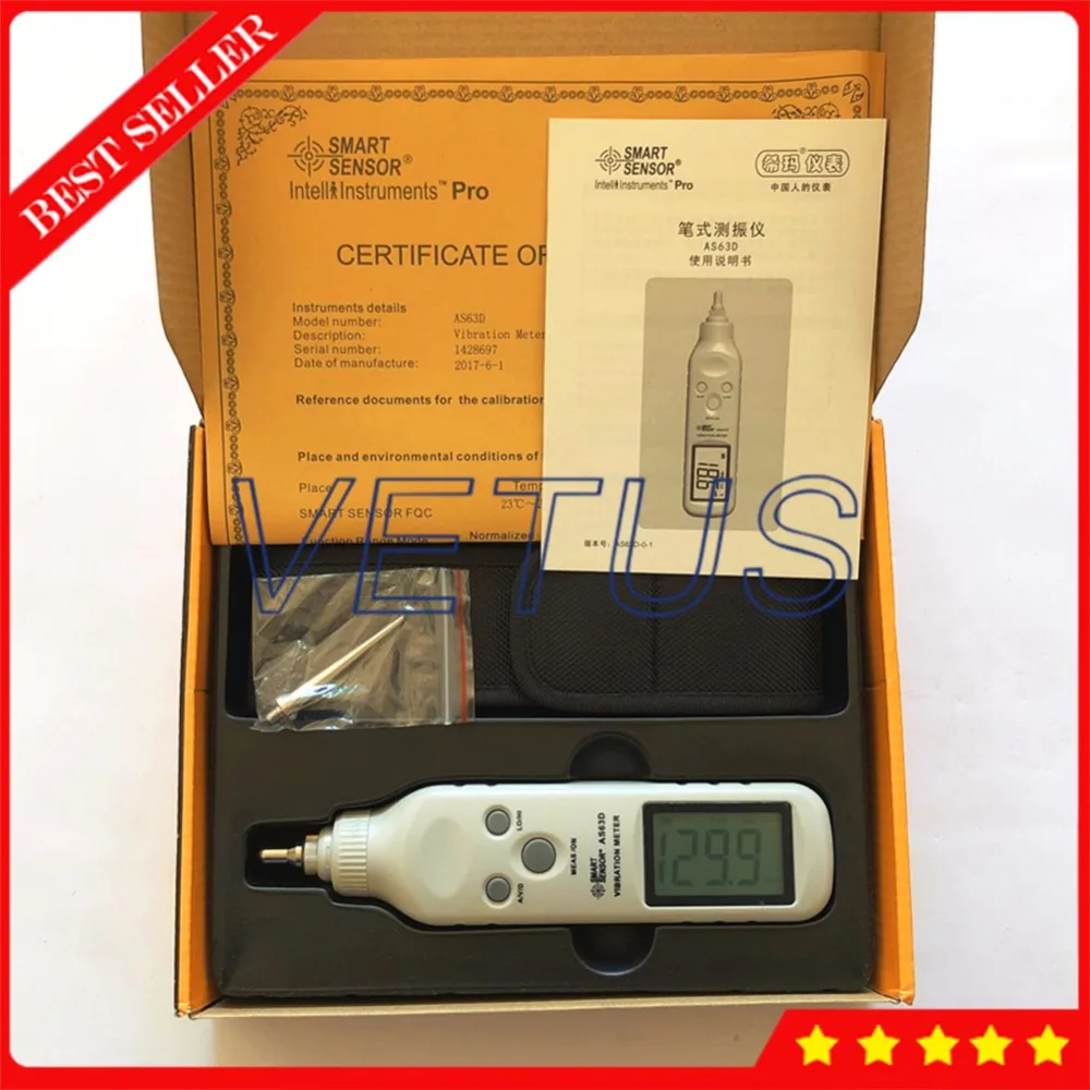 

Portable Digital Pen Type Vibration Tester Analyzer with AS63D Vibrometer Meter Measure Precision Sensitivity Accelerometers