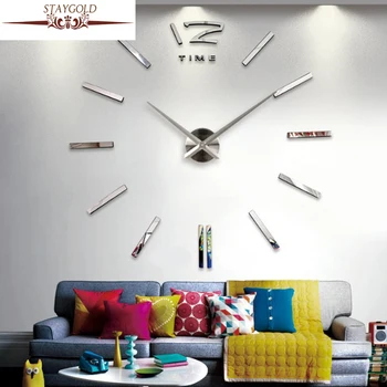 

Hot Oversized Living Room Wall Clock Creative Diy Wall Clock Modern Personality Art