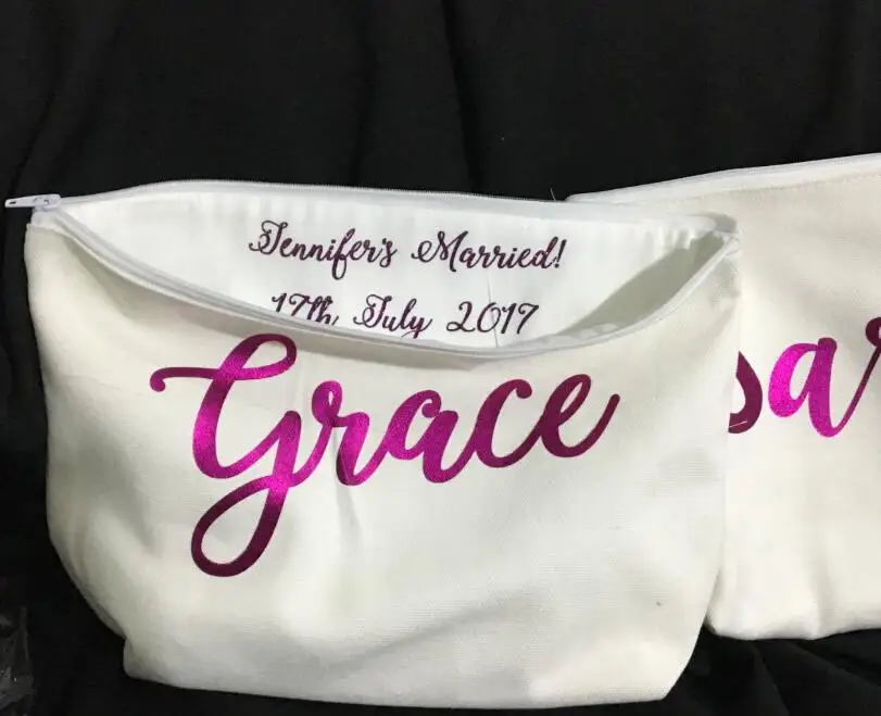 

custom names makeup toiletry kits bridesmaid wedding Gift Make Up Bags Unique Gift for Bridal Party favors