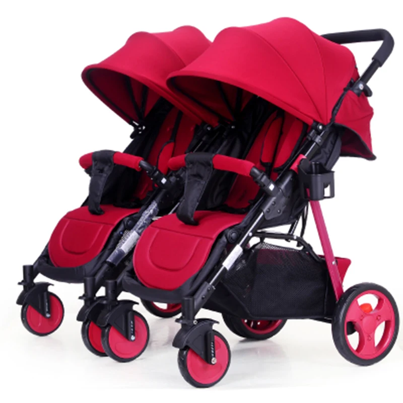 

Twin baby stroller can be split to sit lie lightweight folding double stroller