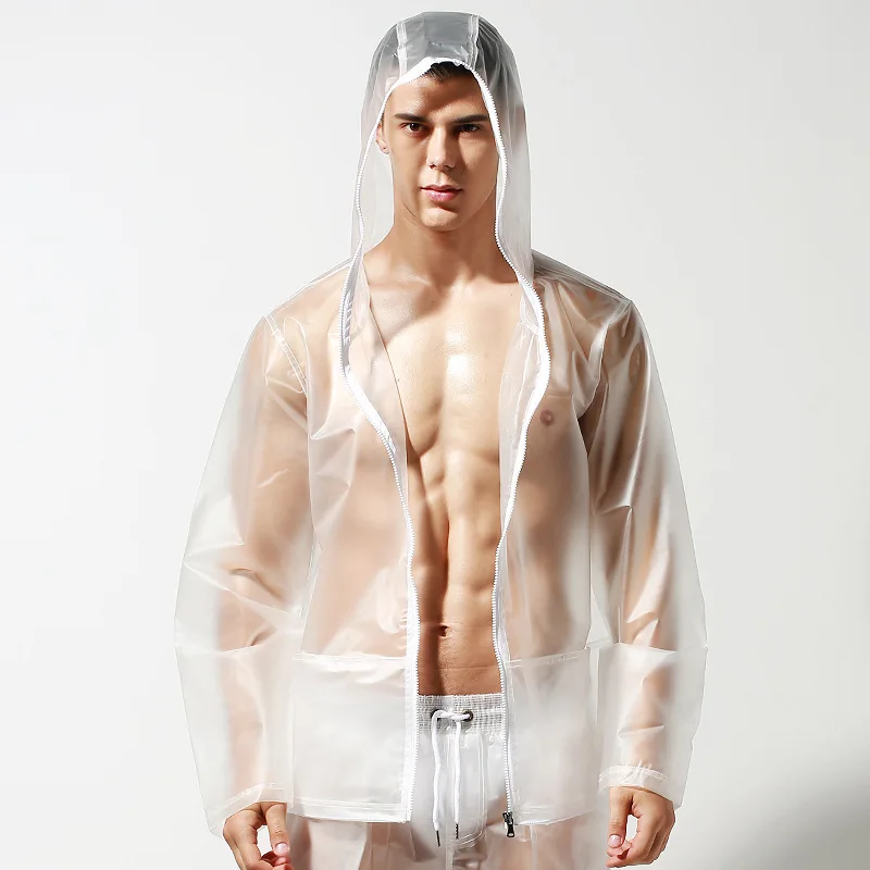 Transparent Waterproof Rash Guard Men Rashguard Surf Jacket Sailing Raincoat Hoodied Beach Water Sport Sails Coat Shirt Clothes