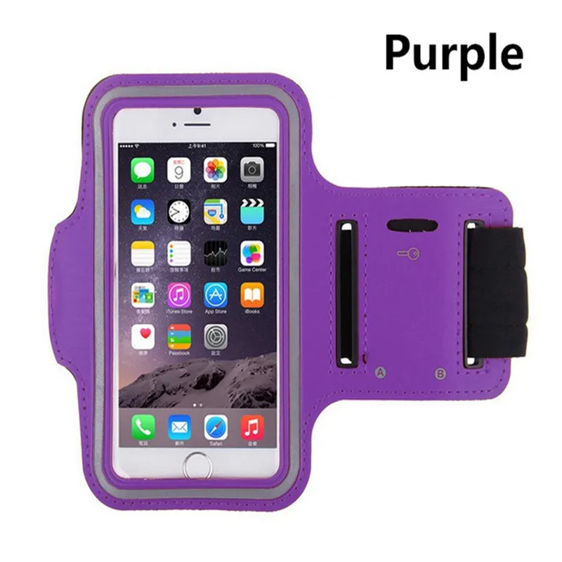 Спортивный наручный Чехол для мобильного телефона модный держатель для женщин на руку смартфон Сумка на цепочке бег тренажерный зал нарукавник фитнес - Цвет: Purple