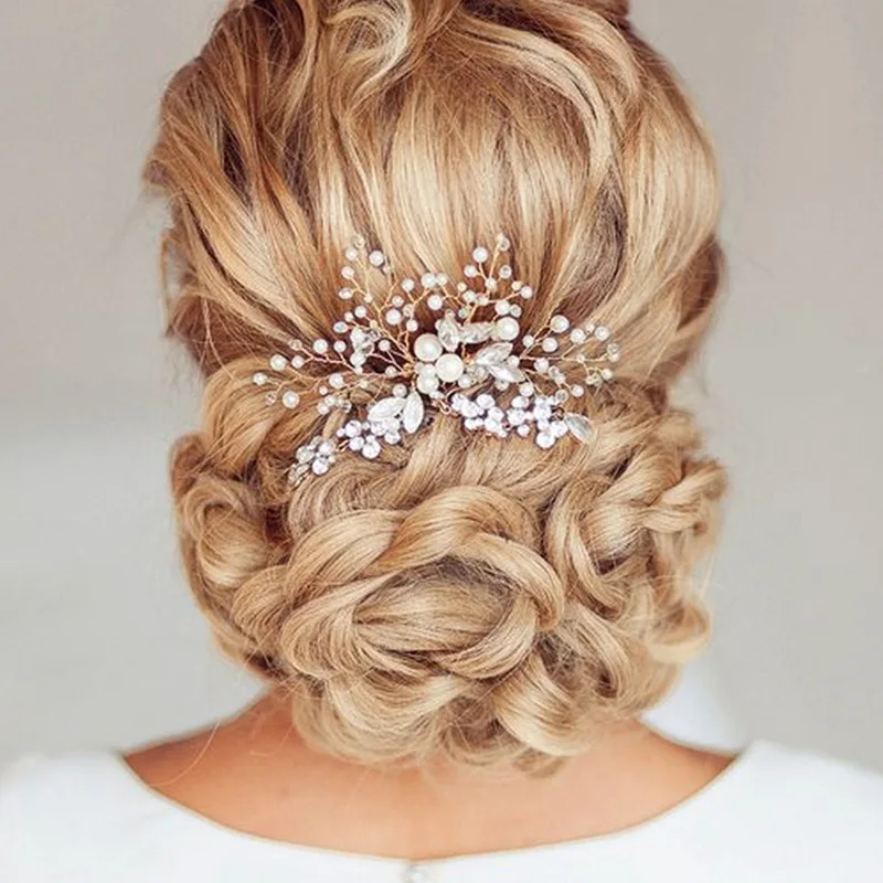 

Wedding Rhinestone Hair Comb Bride Head Ornaments Women Hair Combs Hair Accessories Bridal Rhinestone Head Piece Decoration