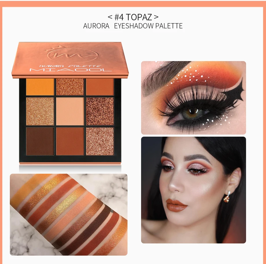 MIAOOL Obsessions Palette Topaz 9 Colors Shimmer Matte Eyeshadow Beauty Precious Stone Mini Makeup Eye Shadow |