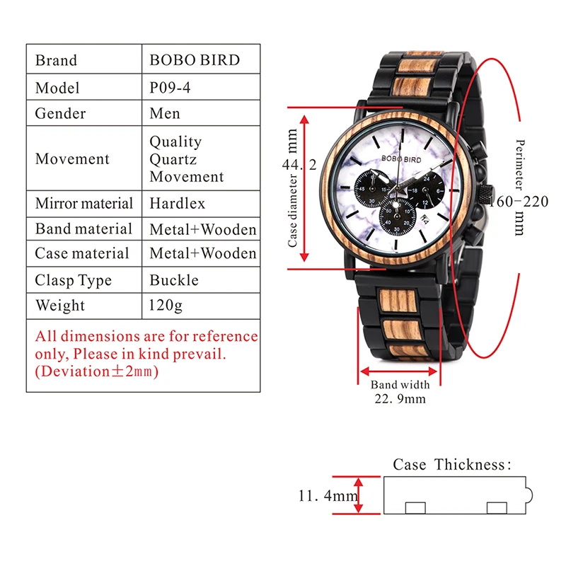 BOBO BIRD Relogio Masculino деловые мужские часы металлические деревянные наручные часы с хронографом и датой