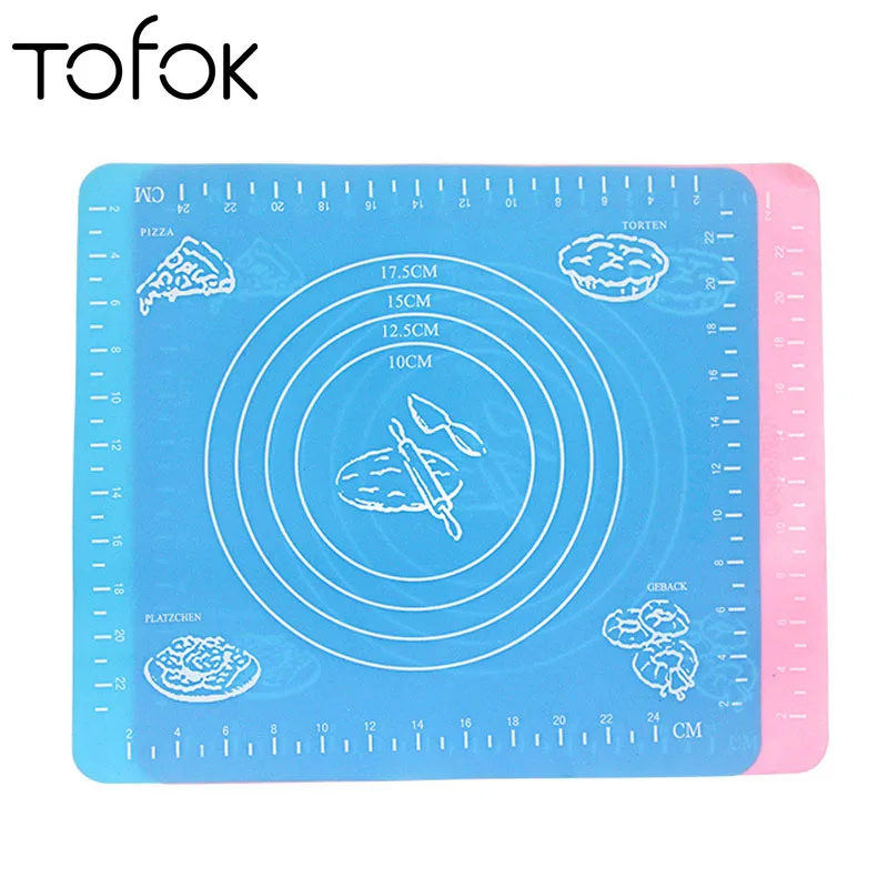 

Tofok Silicone Small Size Silicone Baking Mat Pizza Sheet Rolling Dough Pad Liners Maker Kitchen Pastry Cake Kneading Decor Tool
