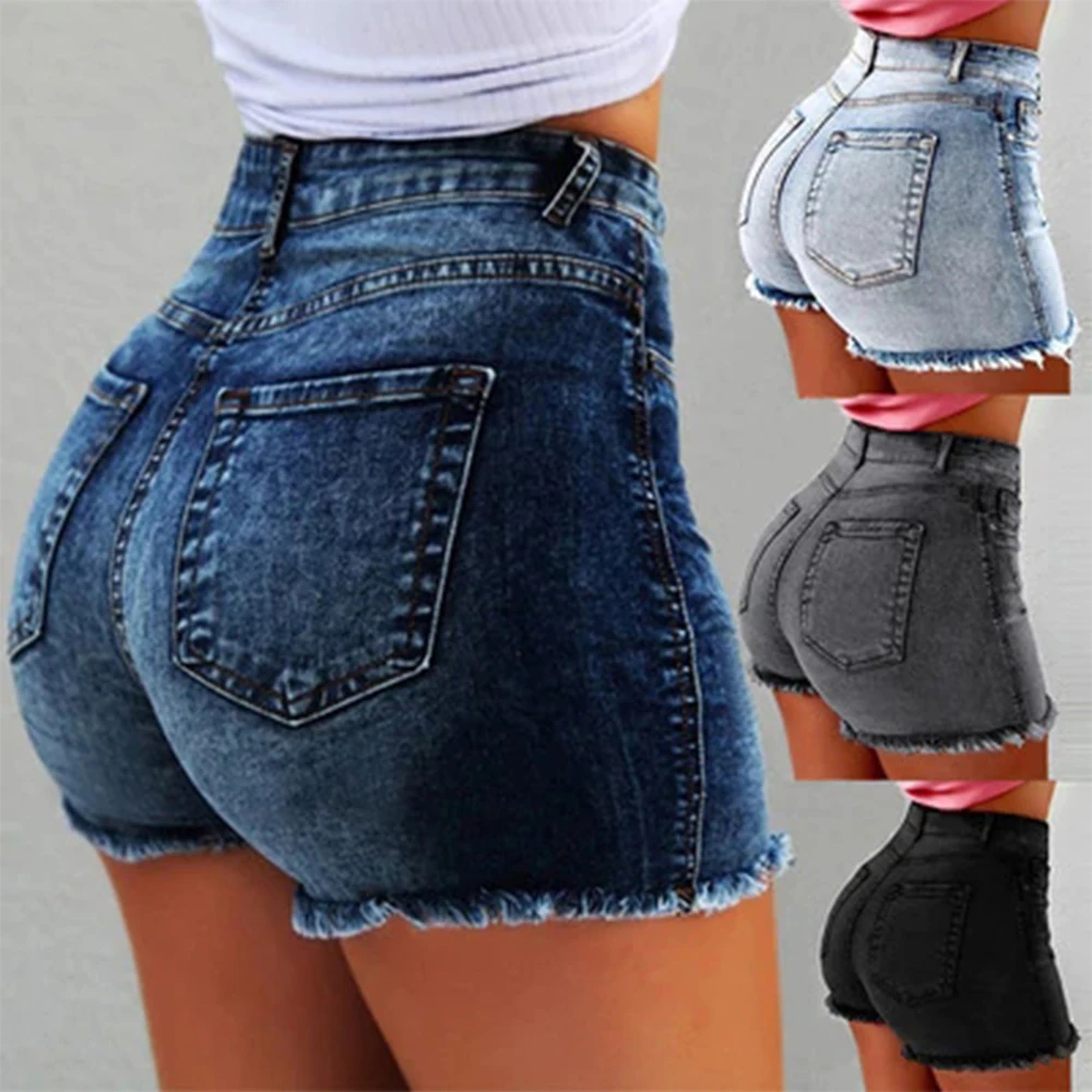 

WENYUJH Women Fashion Summer Shorts Party Nightclub Sexy Shorts Retro Shorts Pocket Decoration Skinny Denim Shorts For Women
