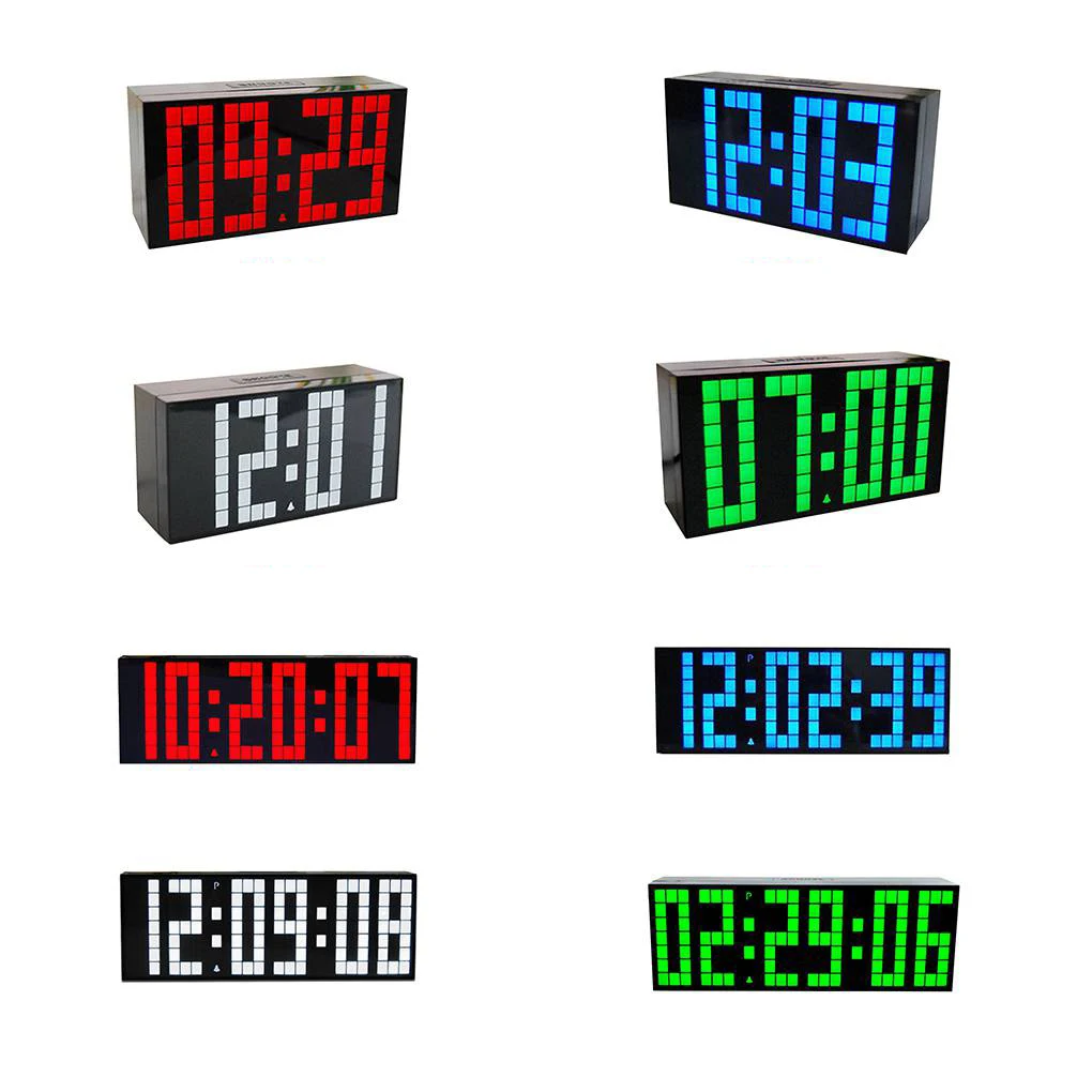 

Home Office LED Digital Large Snooze Wall Hanging Room Desk Calendar Clock Time Temperature Display EU Plug Fashion