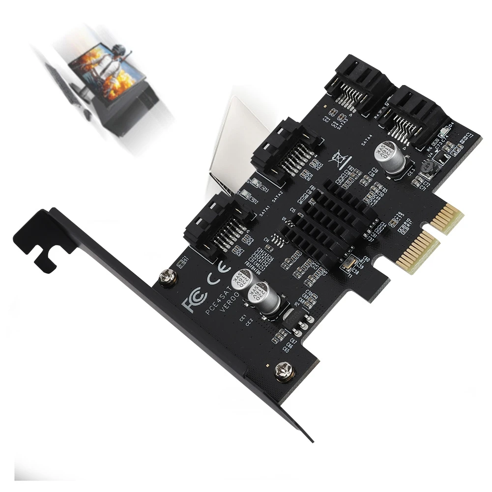 Высокое качество 6G SATA 3,0 до PCI-E 4 адаптер портов расширитель Riser карты для HDD SSD PCI-Express карты расширения