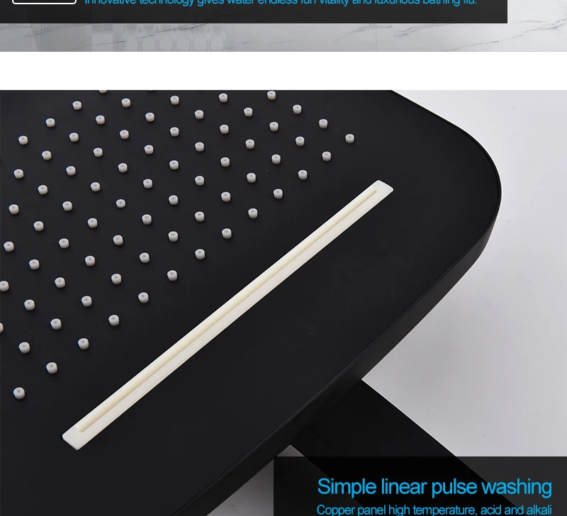 hm Luxury Thermostatic Waterfall Rain Shower Head & Hand Shower Set in Solid Brass Black Bathroom Faucet Wall Mounted System (10)
