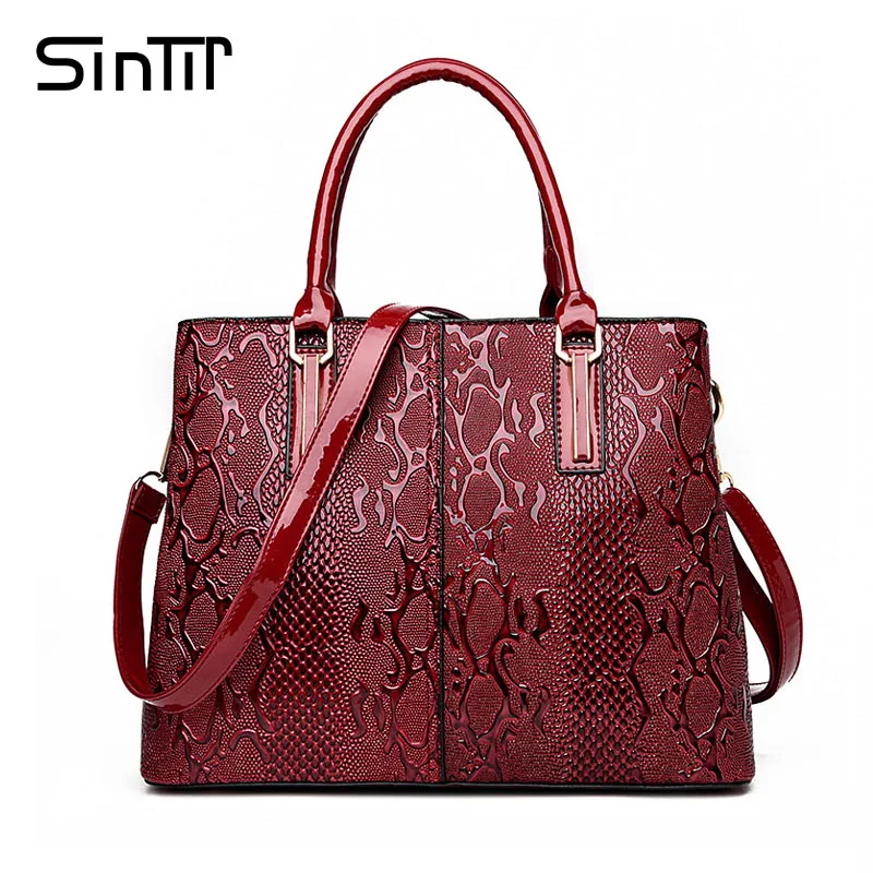 

SINTIR Luxury Brand Fashion Serpentine Pattern Women's Handbags High Quality Leather Large Tote Ladies Shoulder Bags Sac a Main