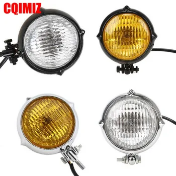 

Black/Chrome Retro Motorcycle Headlights Head Lamp For Harley Bobber Chopper Cafe Racer Custom Front Light
