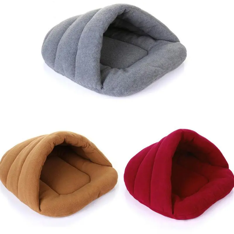 4 Size Small Dog Cat Sleeping Bag Puppy Cave Bed Cages Sofas Soft Fleece Warm Dog Beds For Large