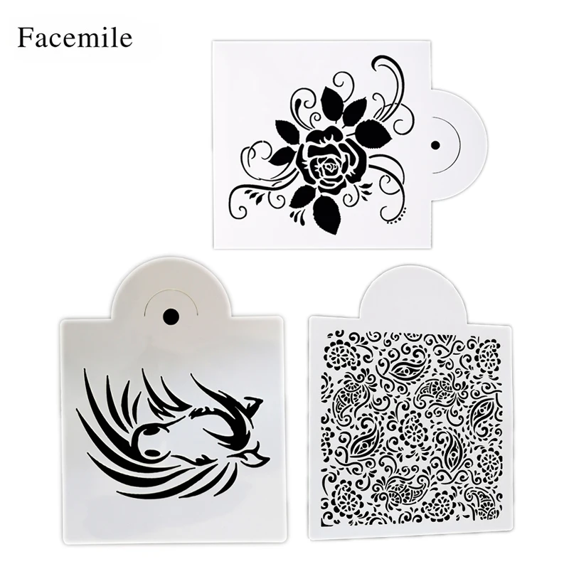 Facemile 15x19 см Торт plastic пластиковые розы печенье Airbrushin трафарет для украшения торта