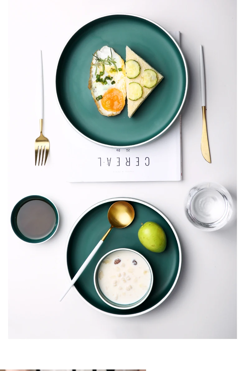 Oneisall, европейский стиль, тарелки, наборы тарелок, набор керамической посуды для обеда и завтрака, глазурь, 8 и 10 дюймов, тарелка для торта