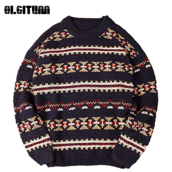 

New 2020 Autumn and Winter Sweater Striped Warm O-neck Sweater Pullover Fashion Casual Loose Sweater