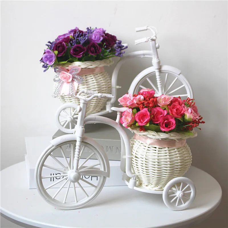 Idyllic home furnishings simulation flower and flower car suit, bicycle knitted flower basket, fake flower Diamond Rose Idyllic home furnishings simulation flower and flower car suit, bicycle knitted flower basket, fake flower Diamond Rose
