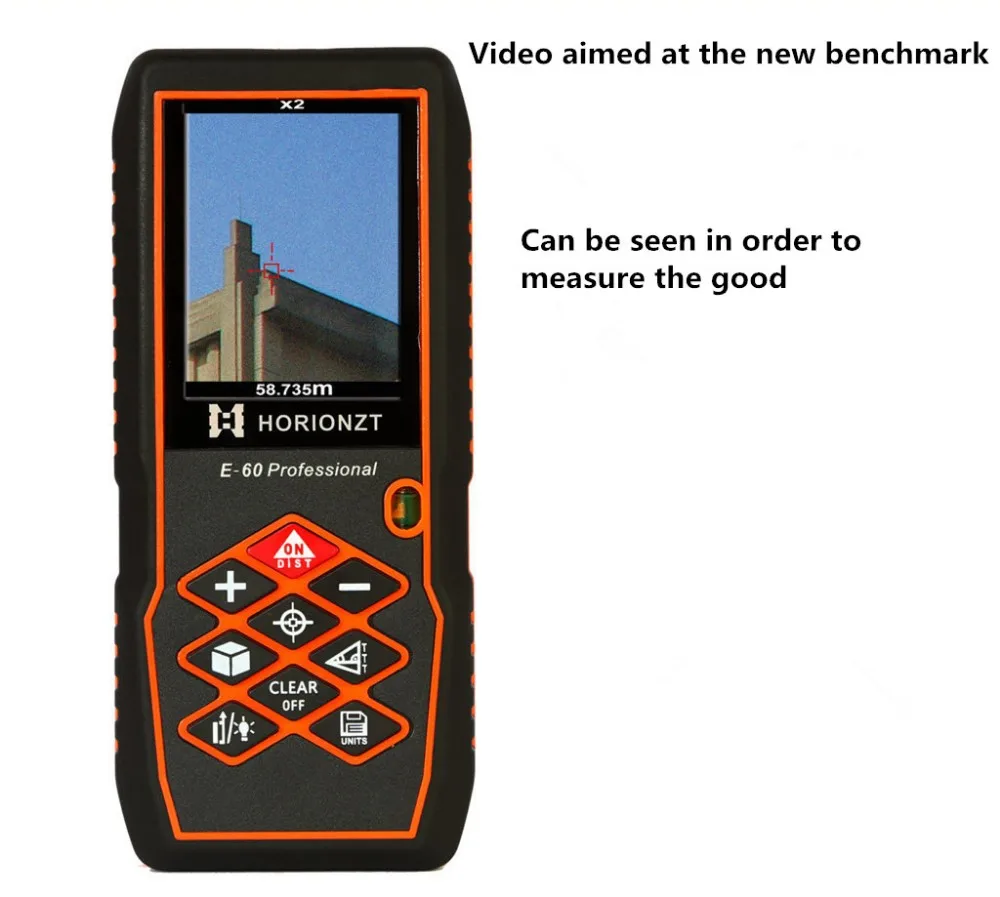 Professional 60m Handheld laser range finder Digital aiming laser ranging Bubble level font b Rangefinder b