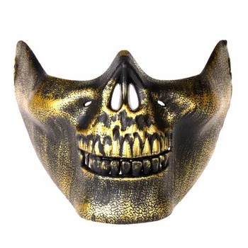

H&D 1PCS Golden Skull Half Face CS Military Skeleton Warrior 3 Generations Masquerade Mask
