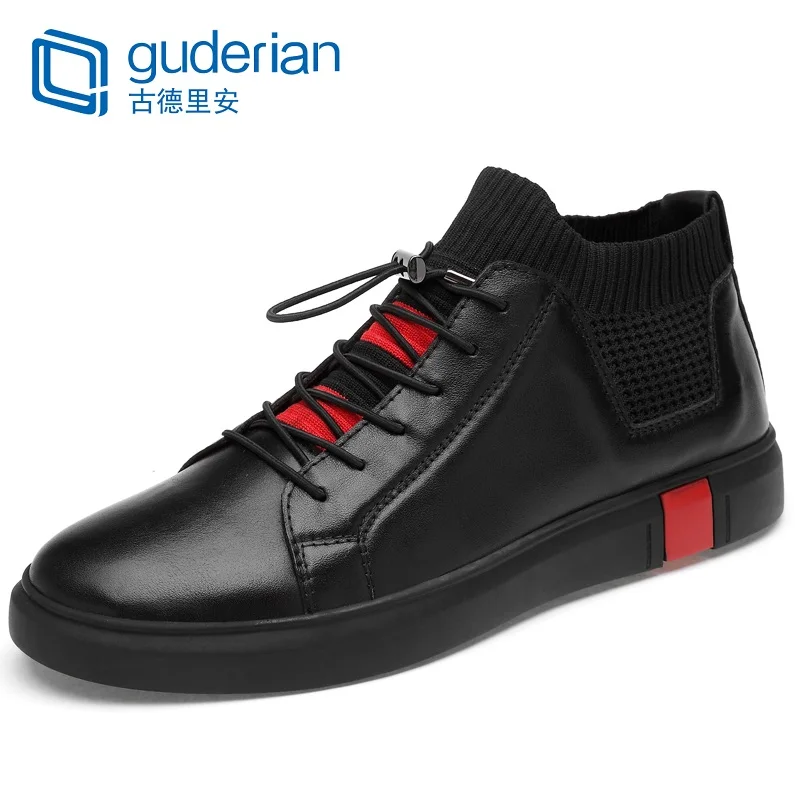 GUDERIAN/Высококачественная обувь из натуральной кожи мужские Нескользящие Модные мужские повседневные кроссовки дышащая мужская обувь на плоской подошве Soulier Homme