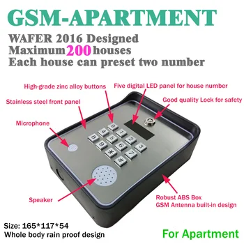 

GSM intercom for emergency help gate opener access controller and service help calling dc12v power input