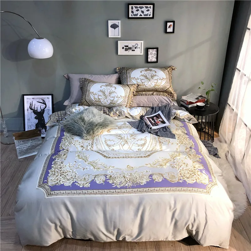 

9 color designs Long-staple cotton Bedding set Duvet Cover Bed Linen Bed sheet Pillowcases King Queen Size 4 pcs