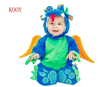 

Christmas Gift Winter Baby Dinosaur Costume Breathable Hooded Rompers