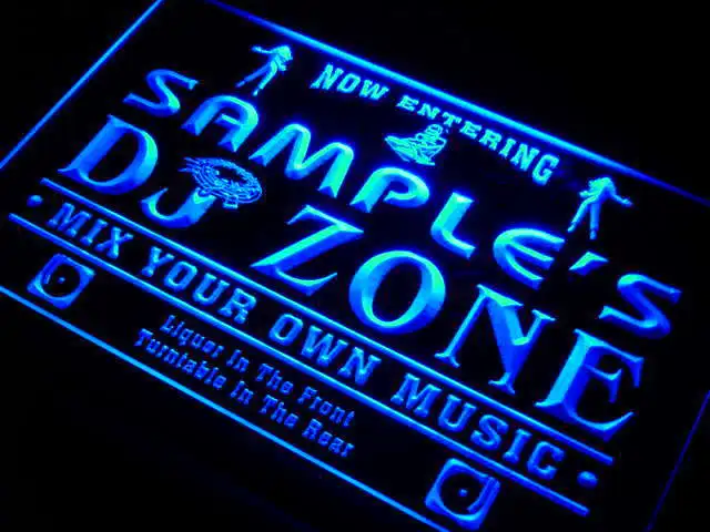 Qh-tm для персонализированного названия DJ Zone музыкальный проигрыватель диско-бар пивные неоновые световые знаки с переключателем вкл/выкл 7
